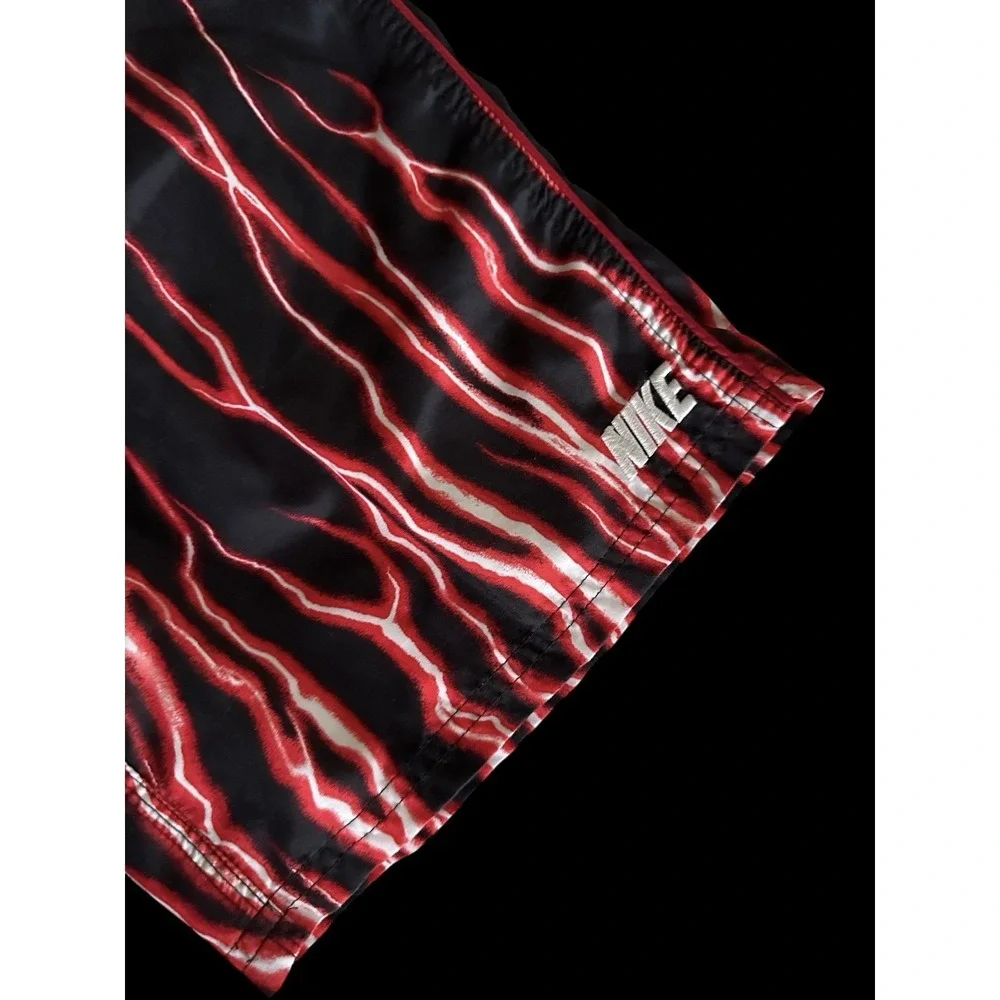 Y2K 90's Nike Flame‎ Lightning Shorts Size Youth Medium Black Trunks Rare